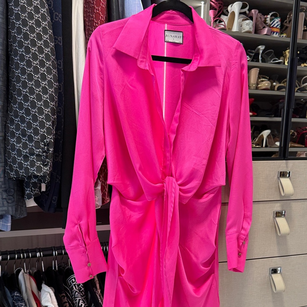 Away Vibrant Pink Long Sleeve Dress